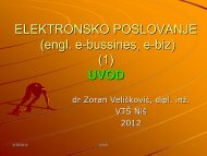 ELEKTRONSKO POSLOVANJE (engl. e-bussines, e e-biz)e (1) UVOD