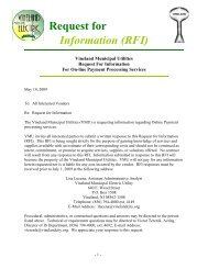 Request for Information (RFI) - City of Vineland