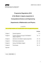 Programme Regulations 2012 of the Master's degree ... - ETH Zürich