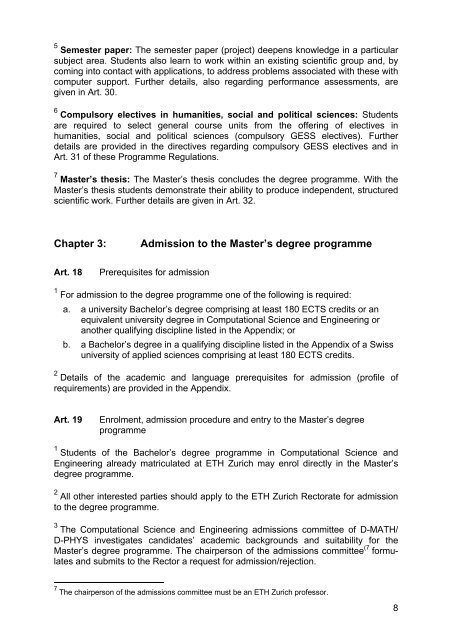 Programme Regulations 2012 of the Master's degree ... - ETH ZÃ¼rich