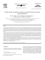Trunk muscle recruitment patterns in specific chronic low back pain ...