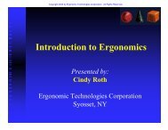 Introduction to Ergonomics - Ergonomic Technologies Corporation