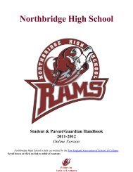 Northbridge High School Student & Parent/Guardian Handbook ...