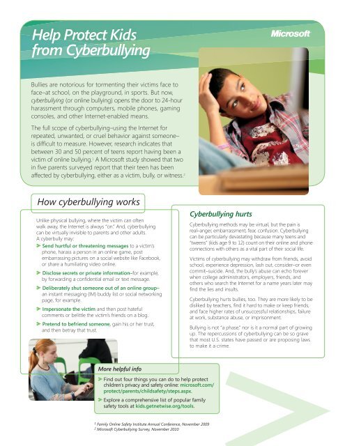 Cyberbullying Fact Sheet