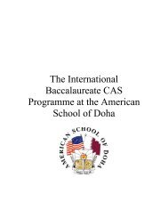 The International Baccalaureate CAS Programme at the American ...