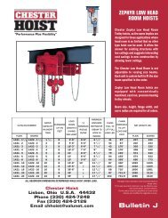 Zephyr Low Headroom Hoists - J - Chester Hoist