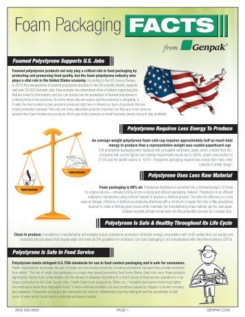 Foam Facts - Facts On Foam And Foam Products For Food - Genpak