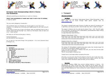 European Judo Championships  2010 in Vienna- Fan-Guidebook 1 ...