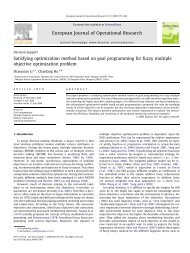 Satisfying optimization method based on goal programming for fuzzy ...