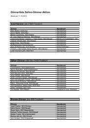 Gönnerliste Solino-Gönner-Aktion - Solino Boswil