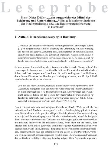 ein ausgezeichnetes Mittel der Belehrung und Unterhaltungâ¦