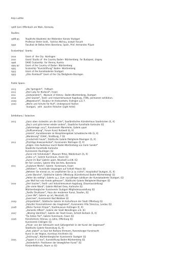 1988-95 Staatliche Akademie der Bildenden Künst - Anja Luithle