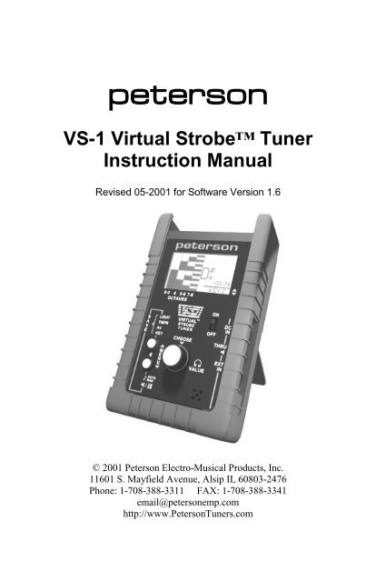 VS-1 Virtual Strobe Tuner Instruction Manual - Peterson Tuners