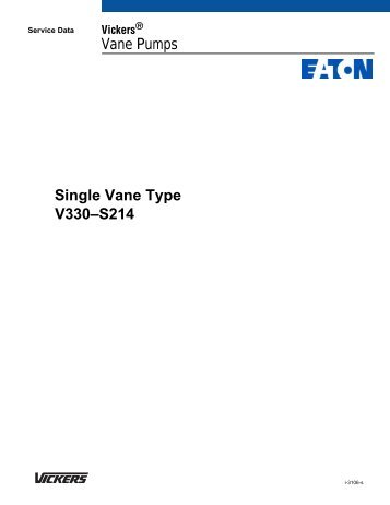 VICKERSÂ® Single Vane Type Vane Pumps V330âS214