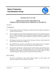 Space Frequency Coordination Group - SFCG