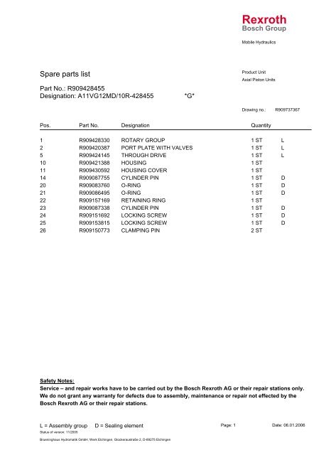 A11VG12MD/10R-428455 - DDKS Industries, hydraulic components ...