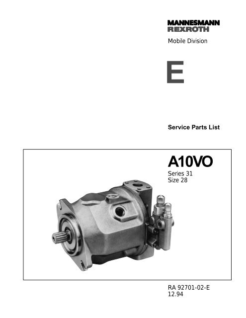 A10VO28 Series 31 - DDKS Industries, hydraulic components ...