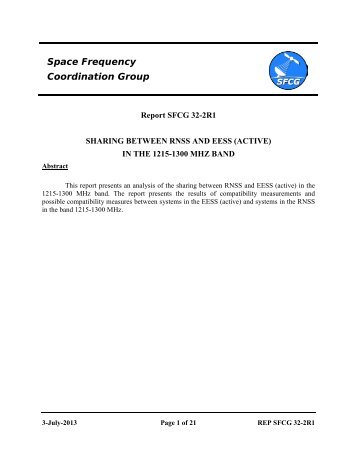 REP SFCG 32-2R1 (Sharing between RNSS & EESS in 1215-1300 ...