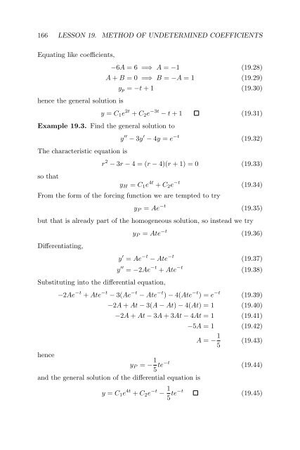 Lecture Notes in Differential Equations - Bruce E. Shapiro