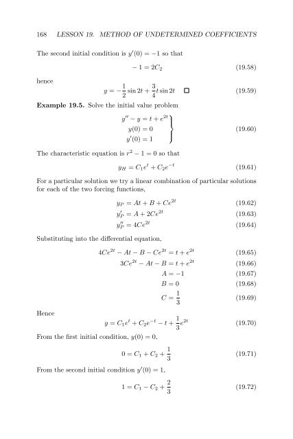 Lecture Notes in Differential Equations - Bruce E. Shapiro