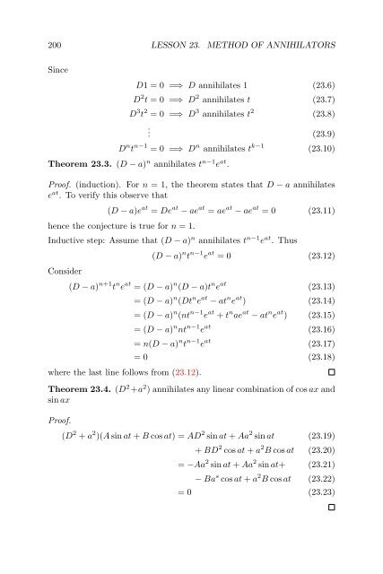 Lecture Notes in Differential Equations - Bruce E. Shapiro