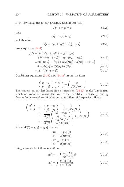 Lecture Notes in Differential Equations - Bruce E. Shapiro