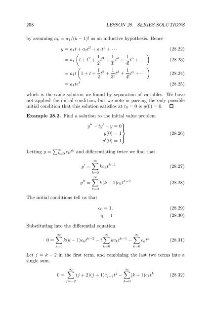 Lecture Notes in Differential Equations - Bruce E. Shapiro