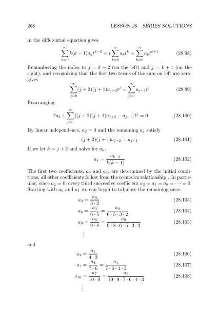 Lecture Notes in Differential Equations - Bruce E. Shapiro