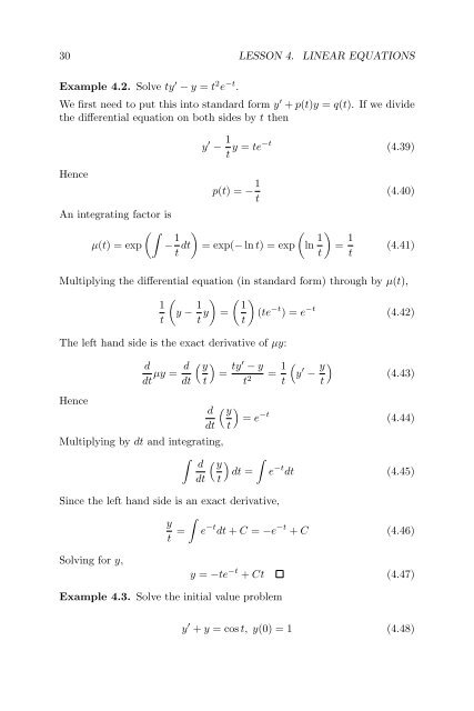 Lecture Notes in Differential Equations - Bruce E. Shapiro