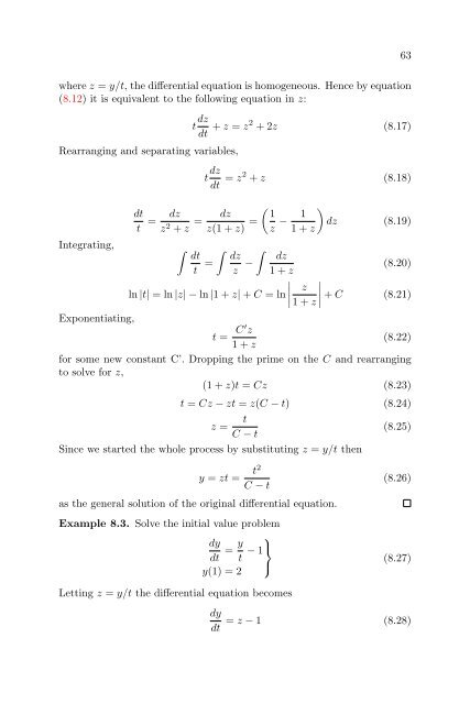 Lecture Notes in Differential Equations - Bruce E. Shapiro