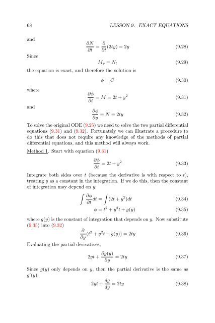 Lecture Notes in Differential Equations - Bruce E. Shapiro