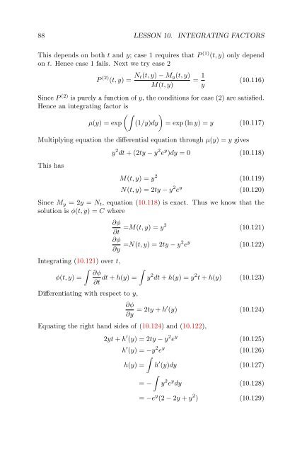 Lecture Notes in Differential Equations - Bruce E. Shapiro