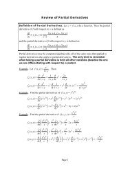 Review of Partial Derivatives - Bruce E. Shapiro
