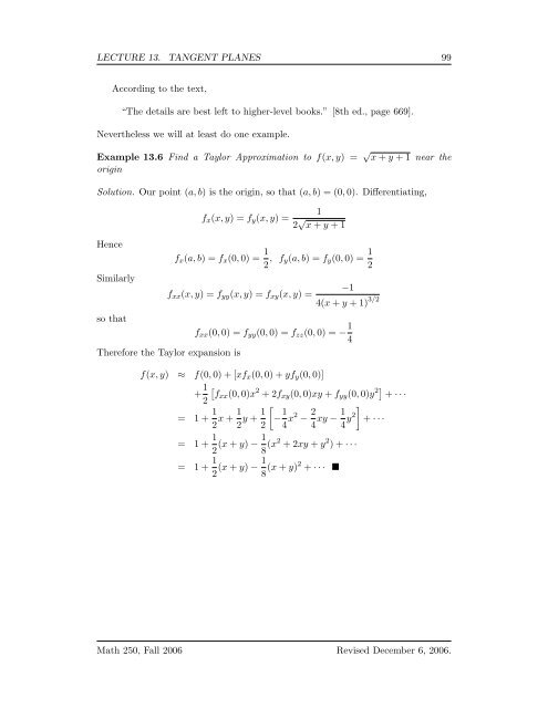 Multivariate Calculus - Bruce E. Shapiro