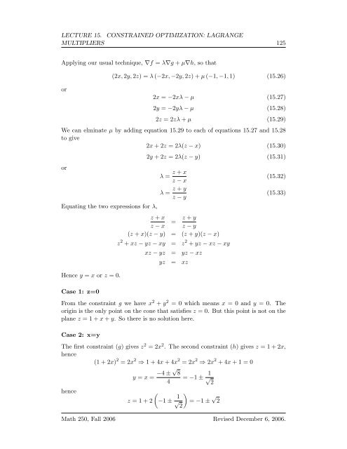 Multivariate Calculus - Bruce E. Shapiro