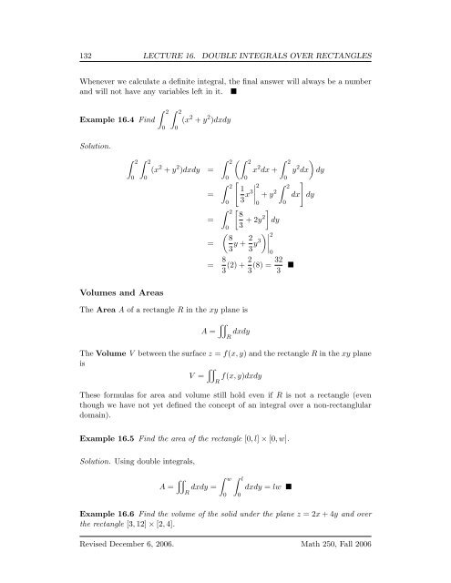 Multivariate Calculus - Bruce E. Shapiro
