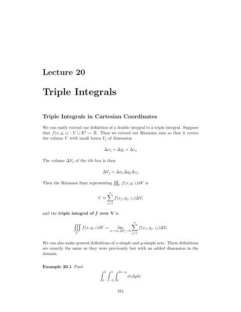 Multivariate Calculus - Bruce E. Shapiro