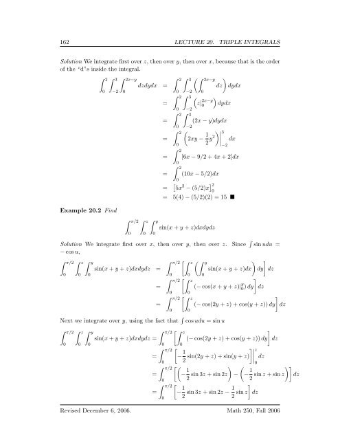 Multivariate Calculus - Bruce E. Shapiro