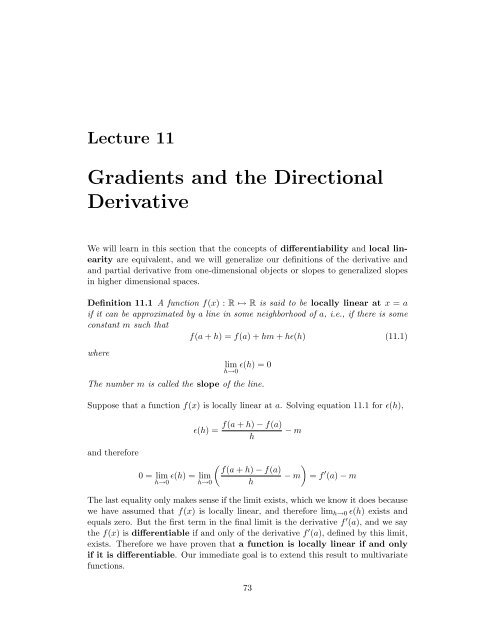 Multivariate Calculus - Bruce E. Shapiro