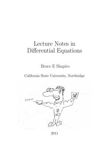Applied Differential Equations, Math 280 at CSUN - Bruce E. Shapiro