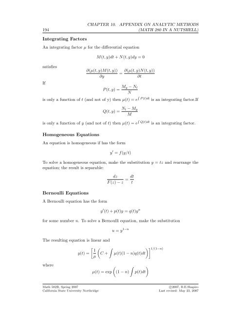 The Computable Differential Equation Lecture ... - Bruce E. Shapiro