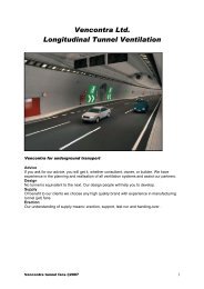 Vencontra Ltd. Longitudinal Tunnel Ventilation - Aksem Makina