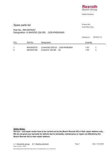 AA4VSO250DR/22R-PKD63N00 - DDKS Industries, hydraulic ...