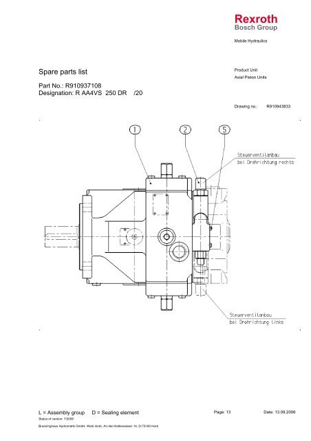 AA4VSO250DR/22R-PKD63N00 - DDKS Industries, hydraulic ...