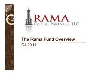 The Rama Fund Overview - Rama Capital Partners, LLC