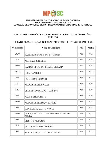 xxxiv concurso público de ingresso na carreira do ministério público ...
