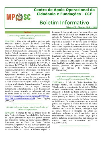 Informativo na íntegra - Ministério Público de Santa Catarina