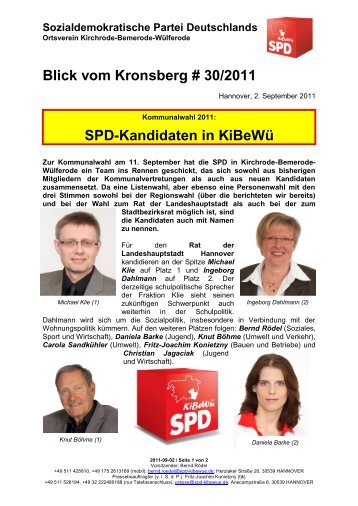 Blick vom Kronsberg 30/2011 - SPD-Ortsverein Kirchrode ...