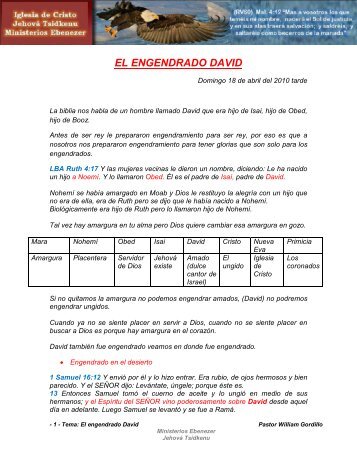 EL ENGENDRADO DAVID - Ebenezer Chicago
