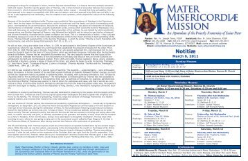 NotitiÃ¦ - Mater Misericordiae Mission